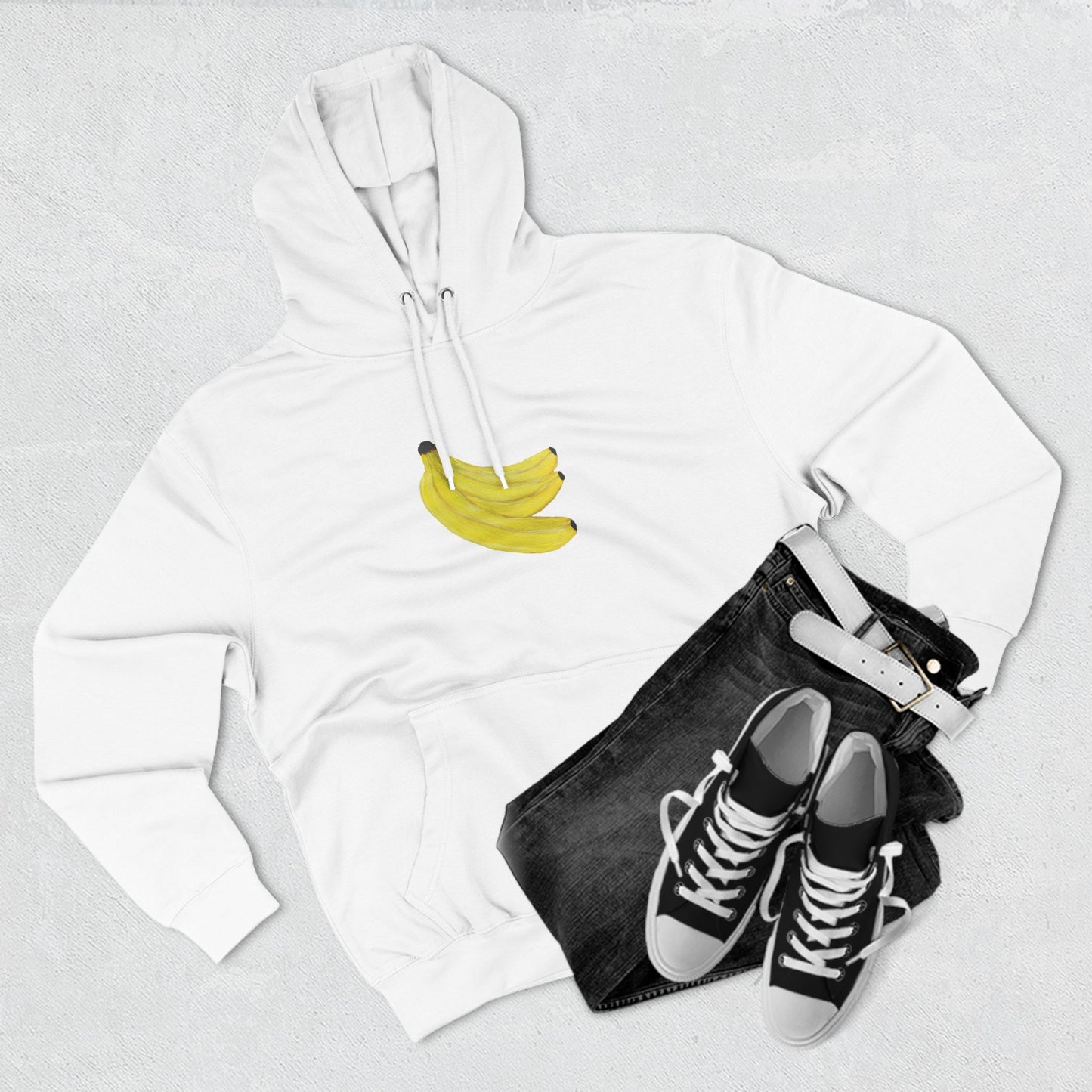 Grouped Bananas Art - Three-Panel Fleece Hoodie