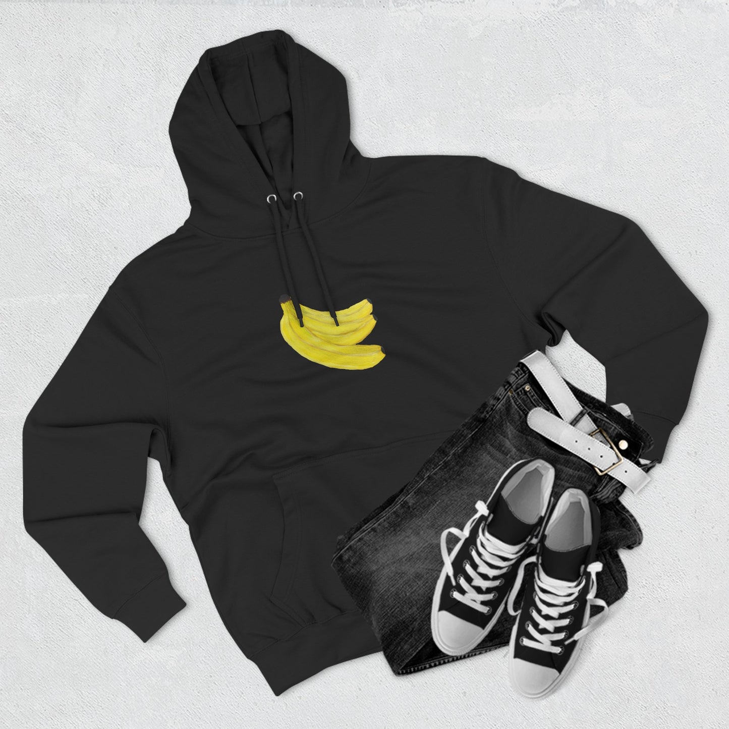 Grouped Bananas Art - Three-Panel Fleece Hoodie