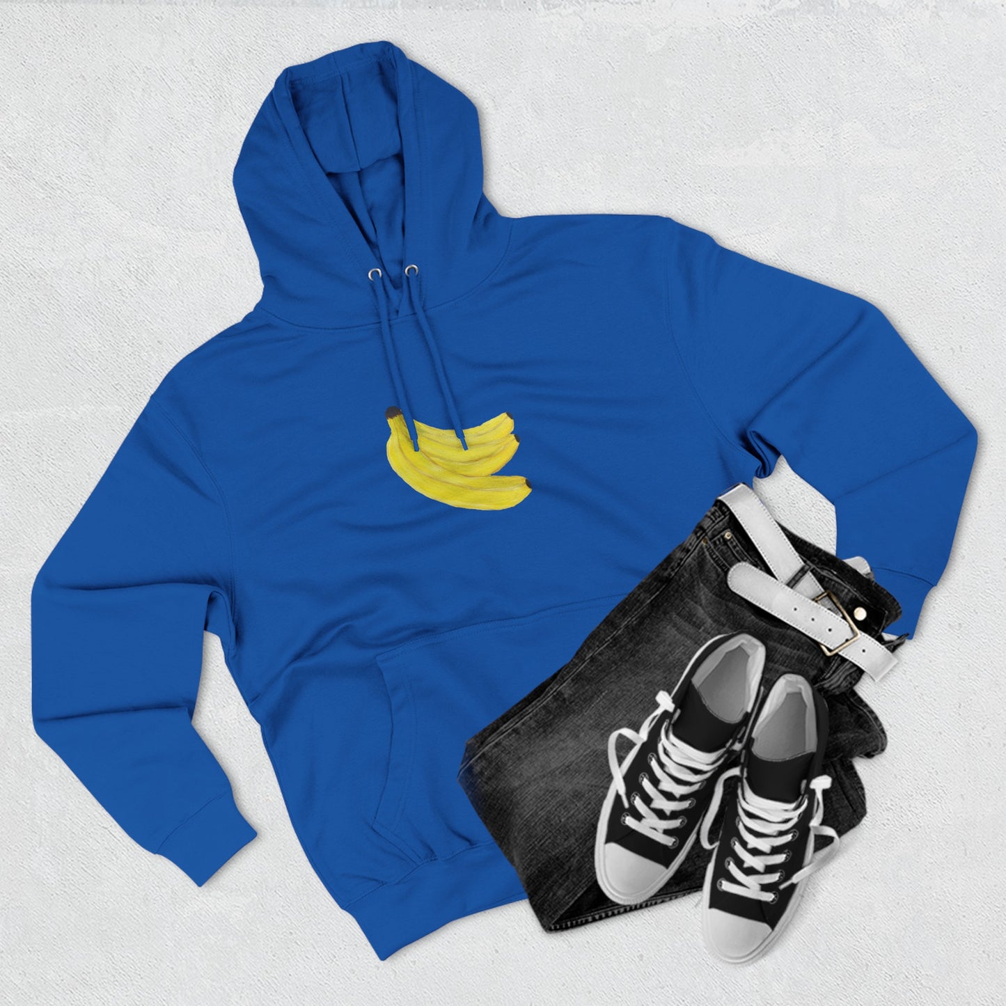 Grouped Bananas Art - Three-Panel Fleece Hoodie