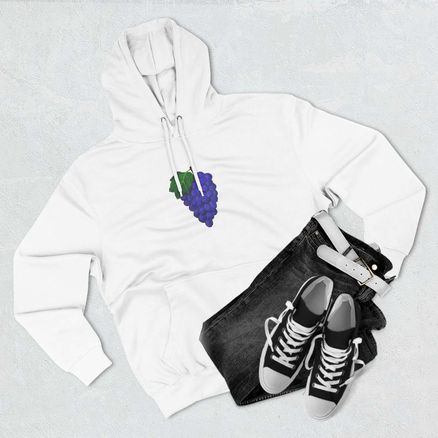 Fresh Grapes Art - Three-Panel Fleece Hoodie