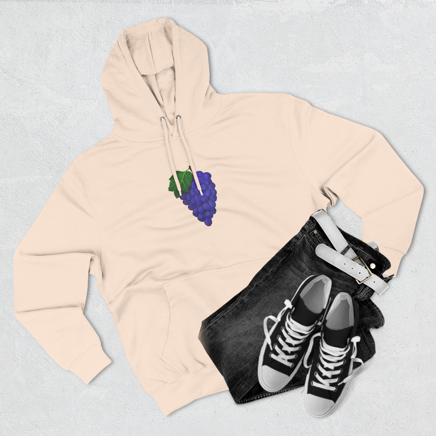Fresh Grapes Art - Three-Panel Fleece Hoodie