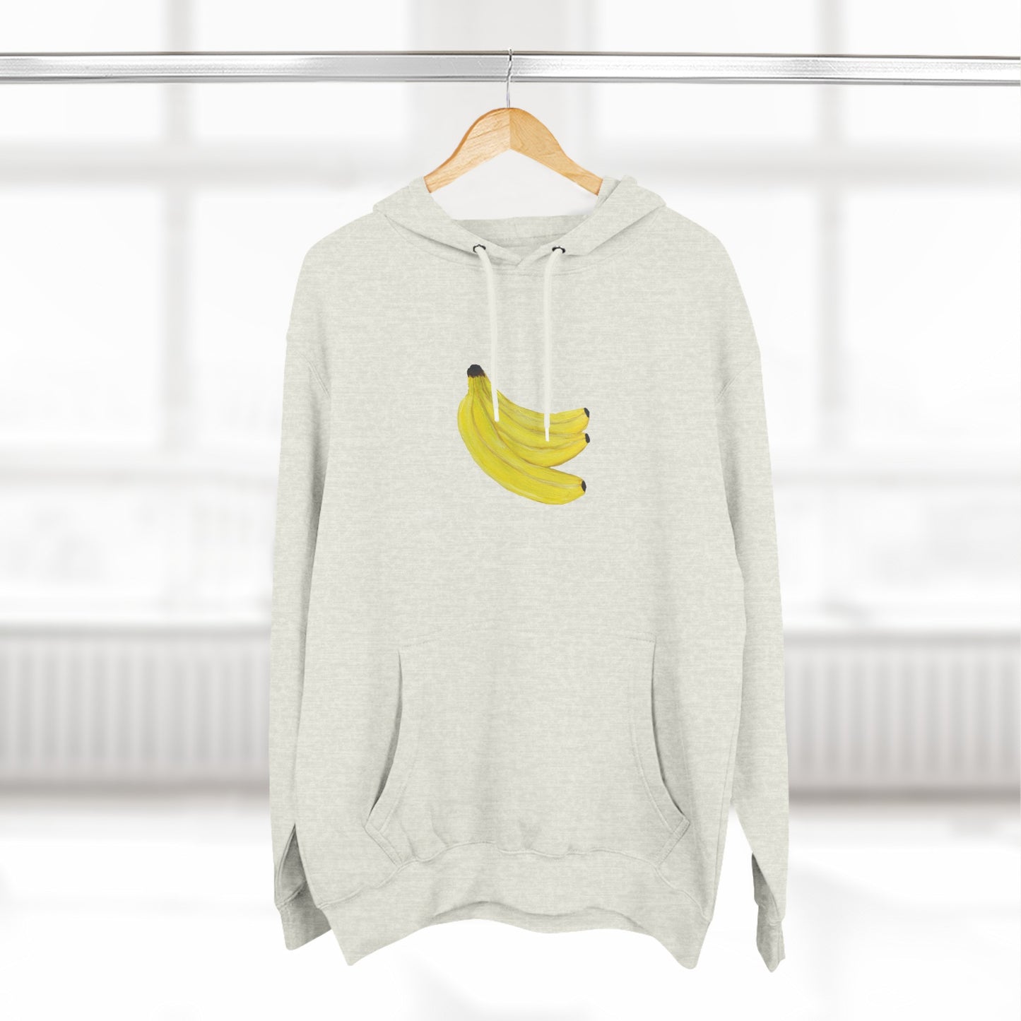 Grouped Bananas Art - Three-Panel Fleece Hoodie
