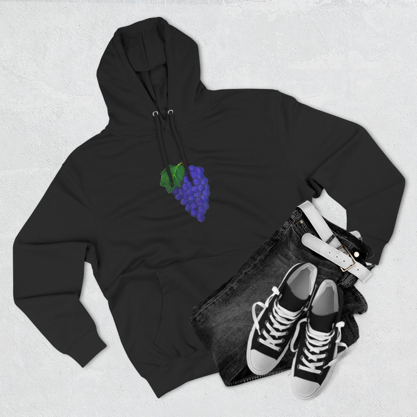 Fresh Grapes Art - Three-Panel Fleece Hoodie