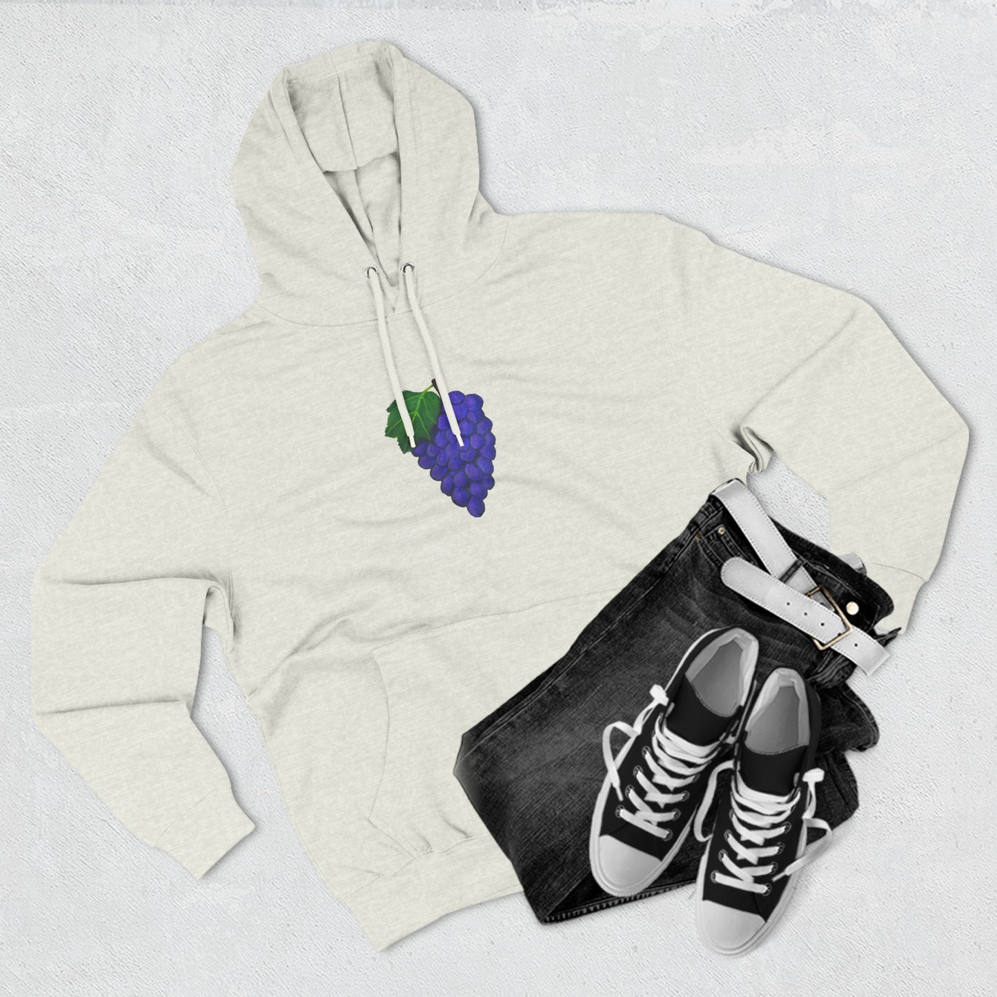 Fresh Grapes Art - Three-Panel Fleece Hoodie
