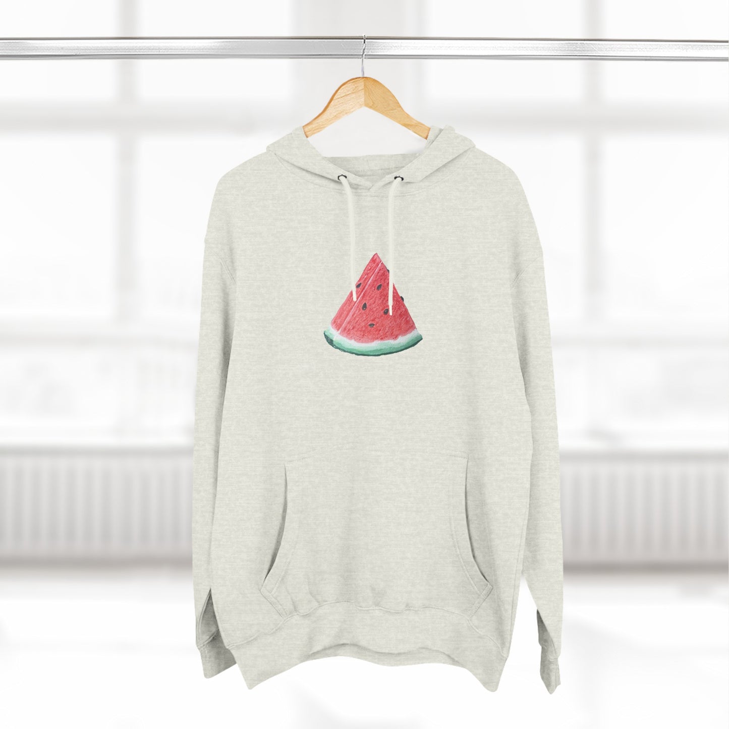 Watermelon Slice Art - Three-Panel Fleece Hoodie