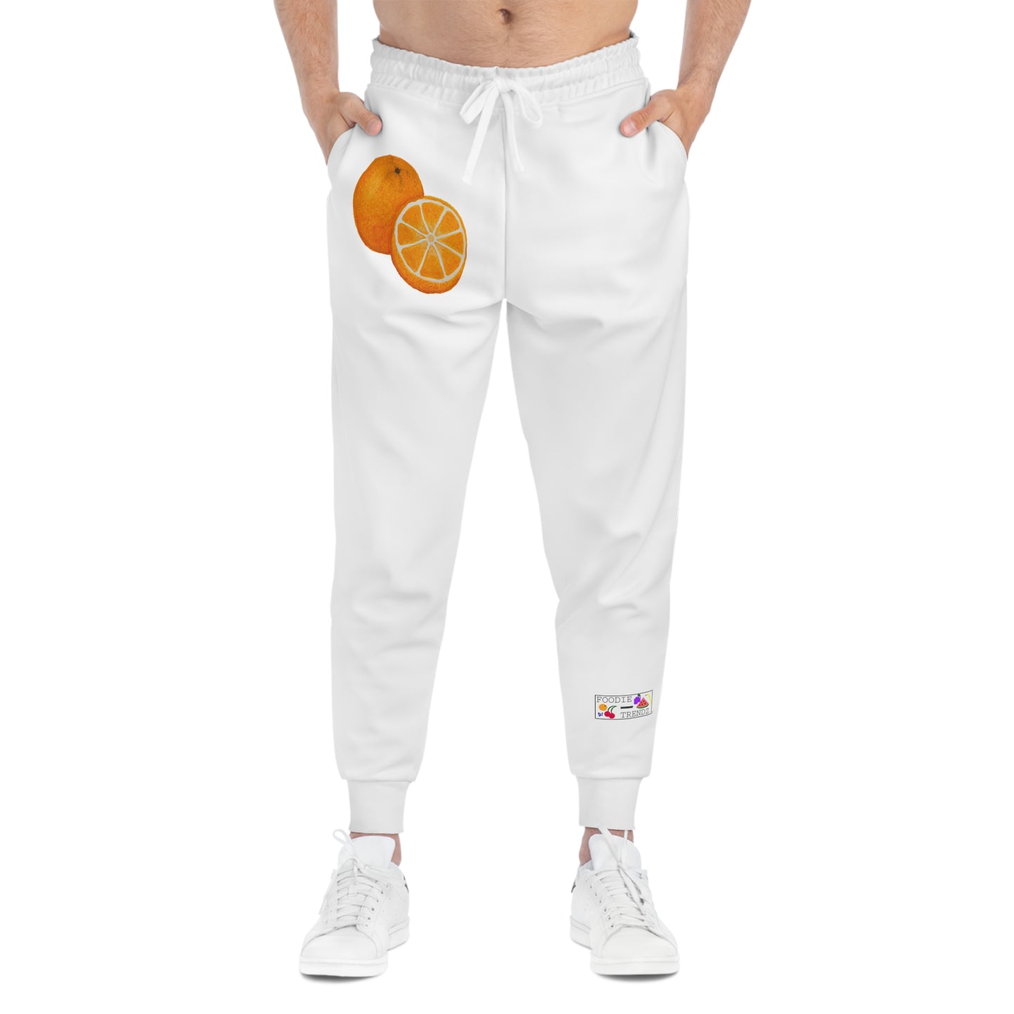 Tangy Orange Art - Athletic Joggers - White