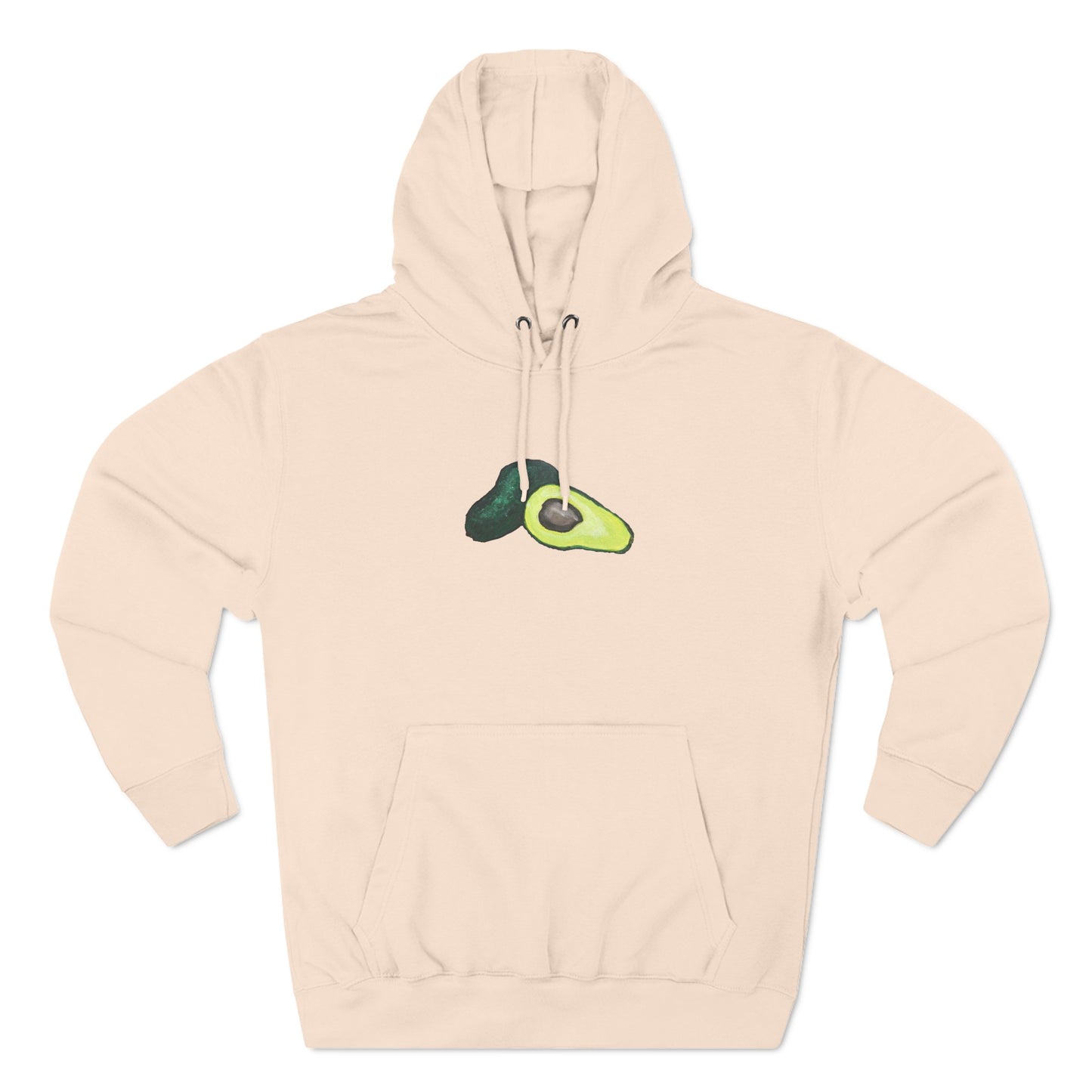 Split Avocado Art - Three-Panel Fleece Hoodie