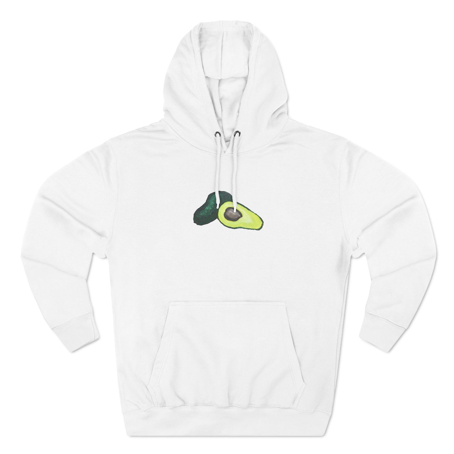 Split Avocado Art - Three-Panel Fleece Hoodie