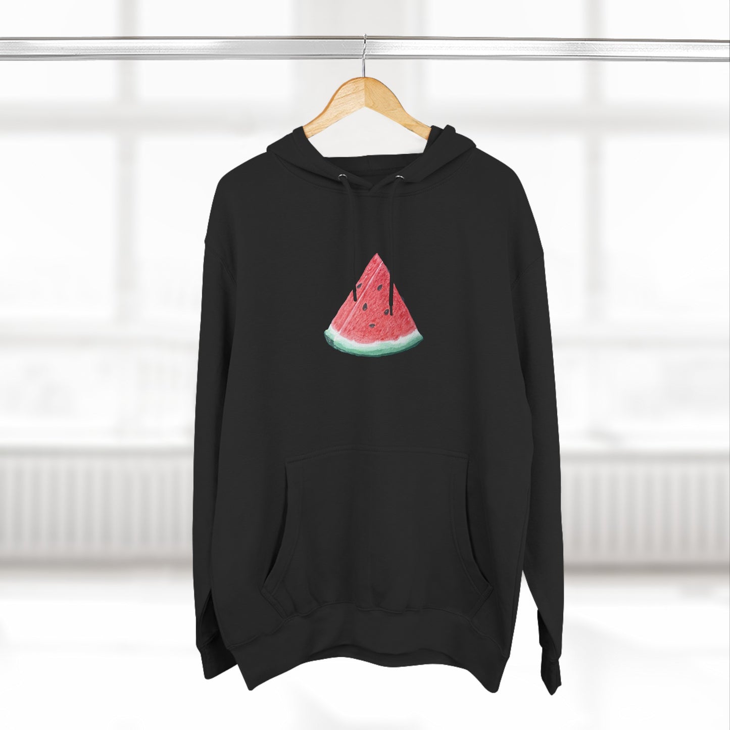 Watermelon Slice Art - Three-Panel Fleece Hoodie