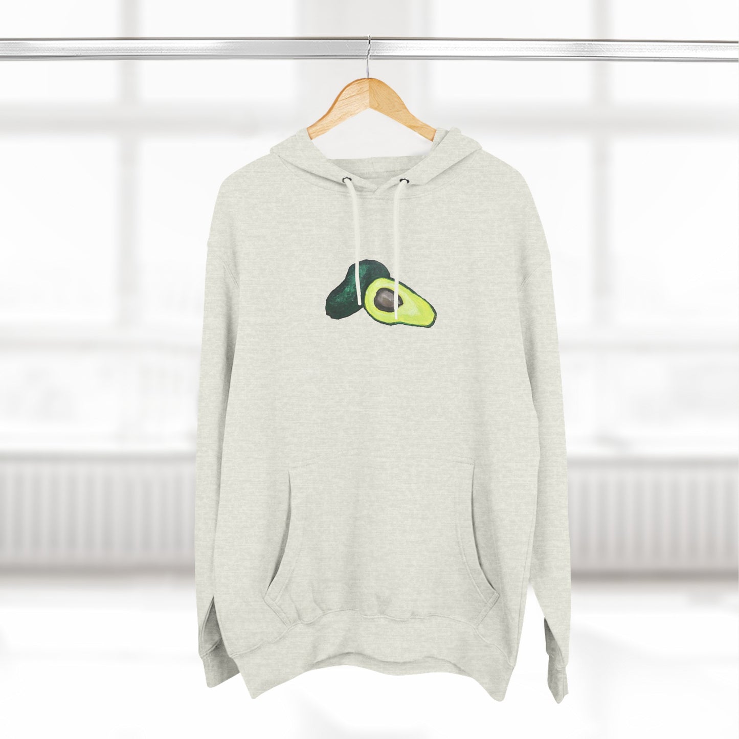 Split Avocado Art - Three-Panel Fleece Hoodie