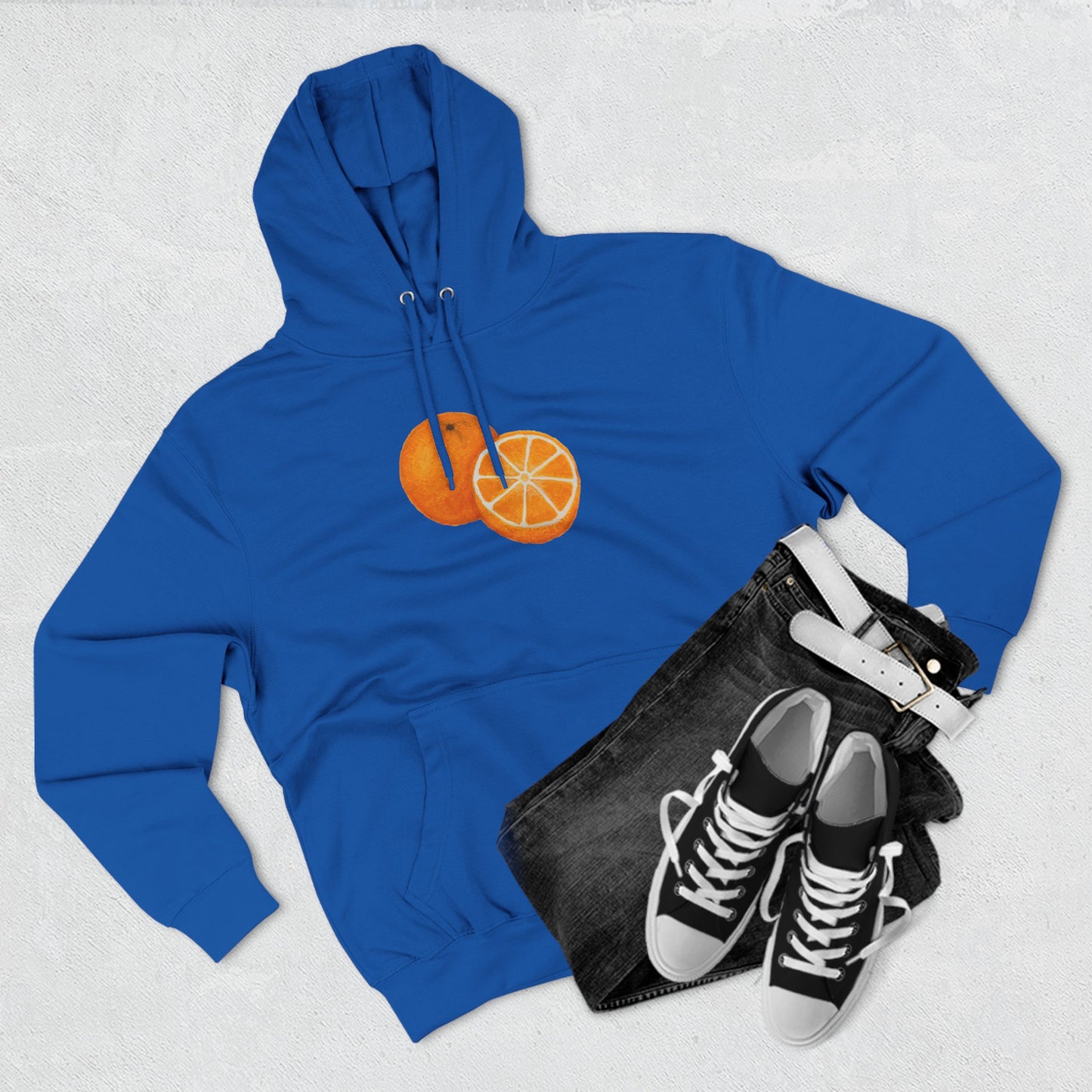 Tangy Orange Art - Three-Panel Fleece Hoodie