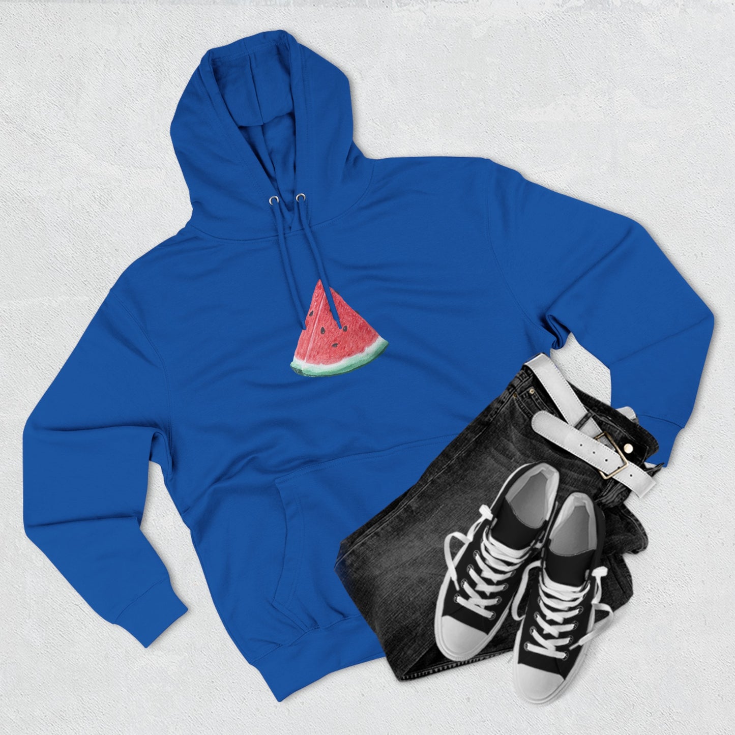 Watermelon Slice Art - Three-Panel Fleece Hoodie