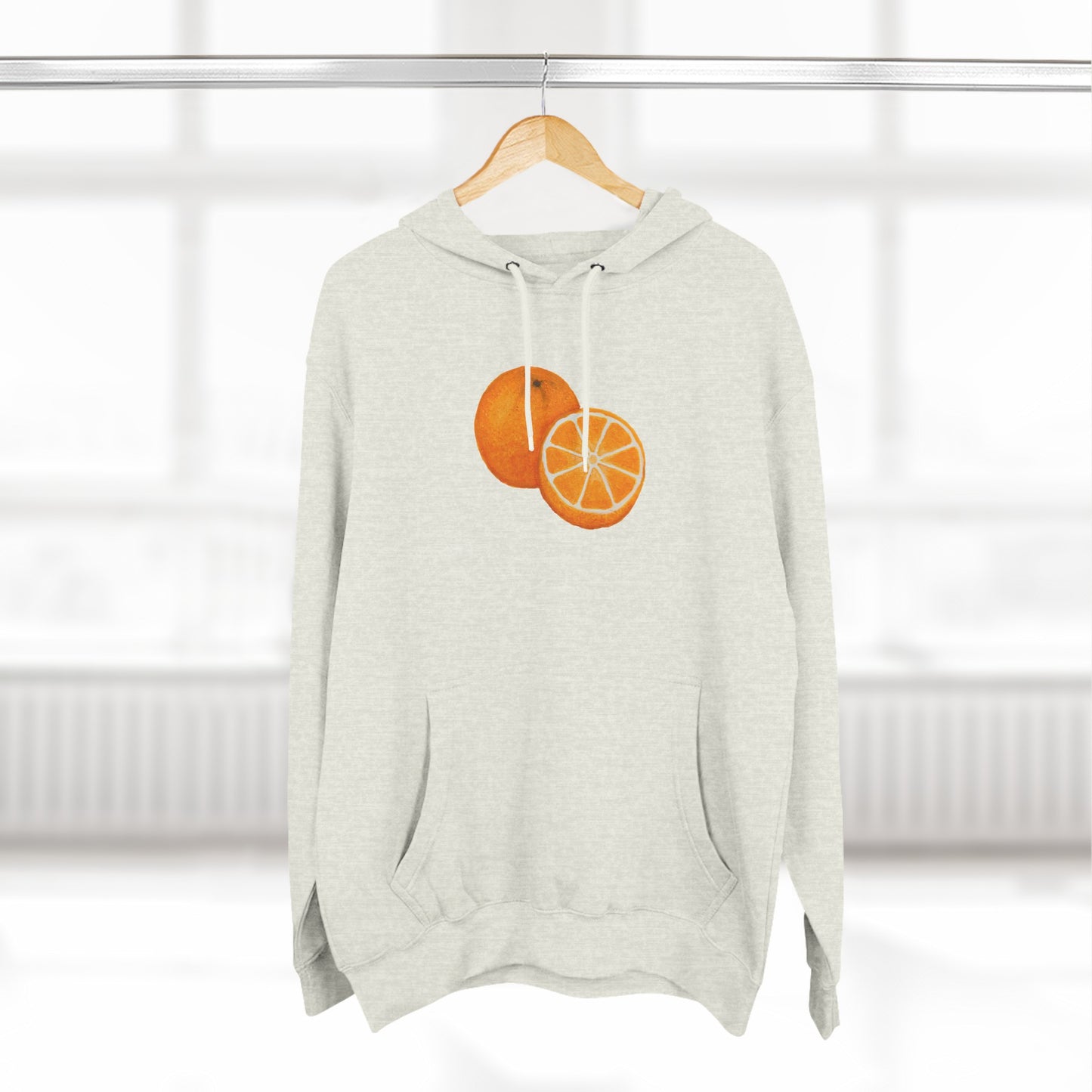 Tangy Orange Art - Three-Panel Fleece Hoodie