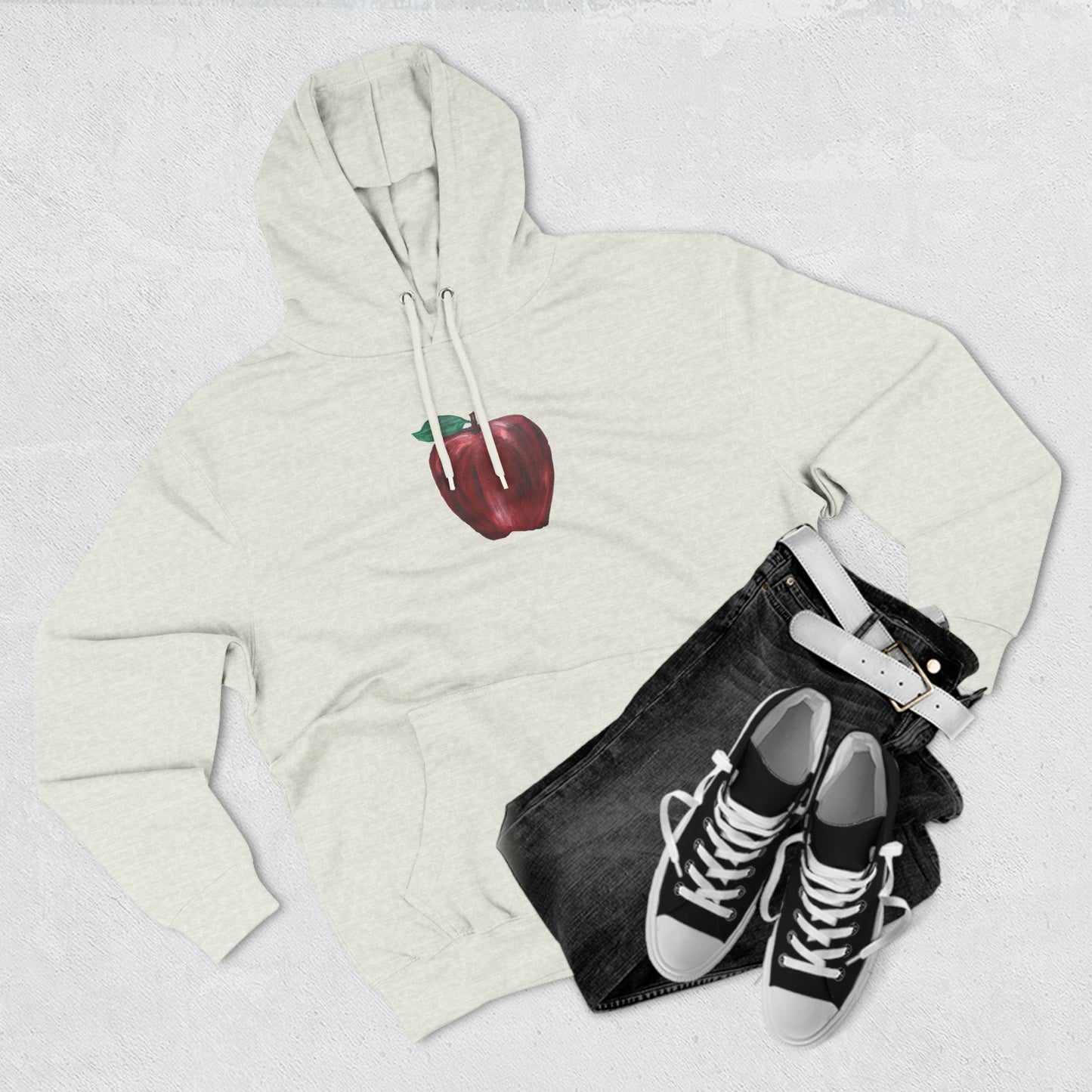 Whole Apple Art - Three-Panel Fleece Hoodie