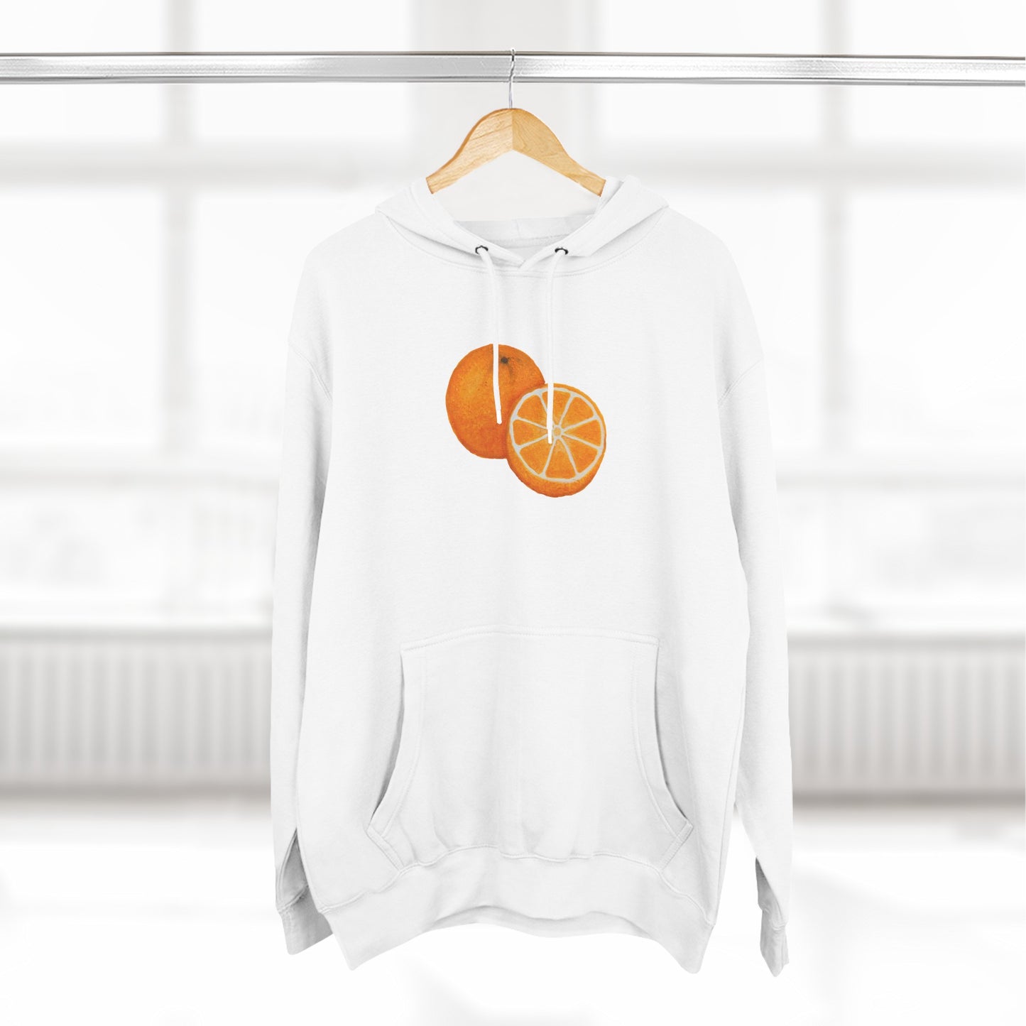 Tangy Orange Art - Three-Panel Fleece Hoodie