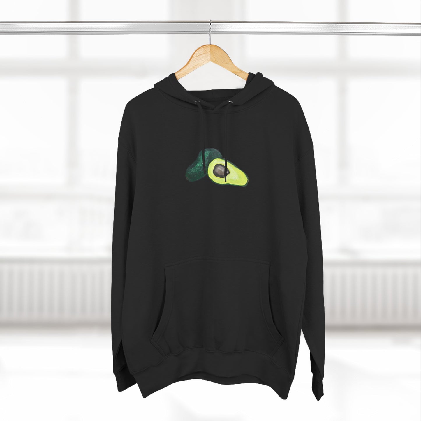 Split Avocado Art - Three-Panel Fleece Hoodie