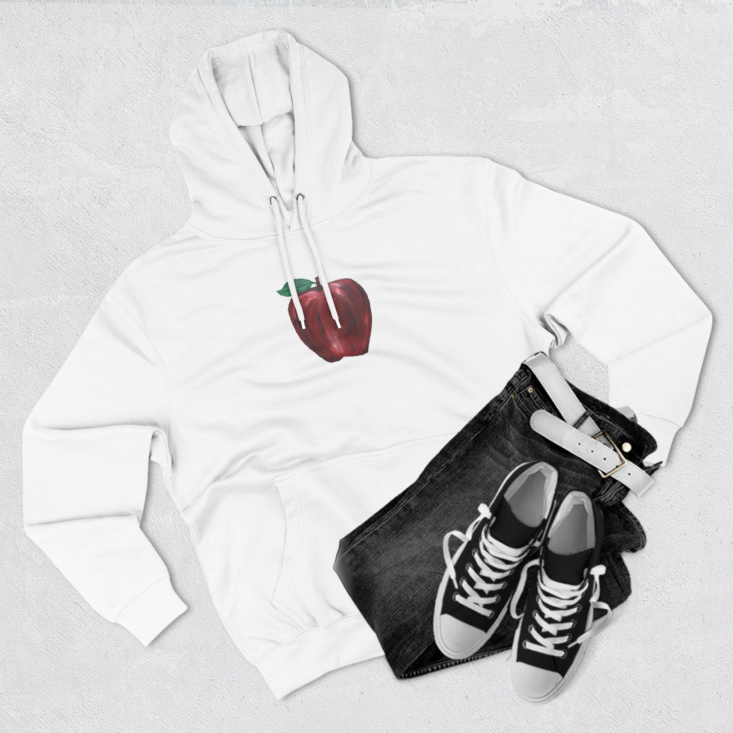 Whole Apple Art - Three-Panel Fleece Hoodie