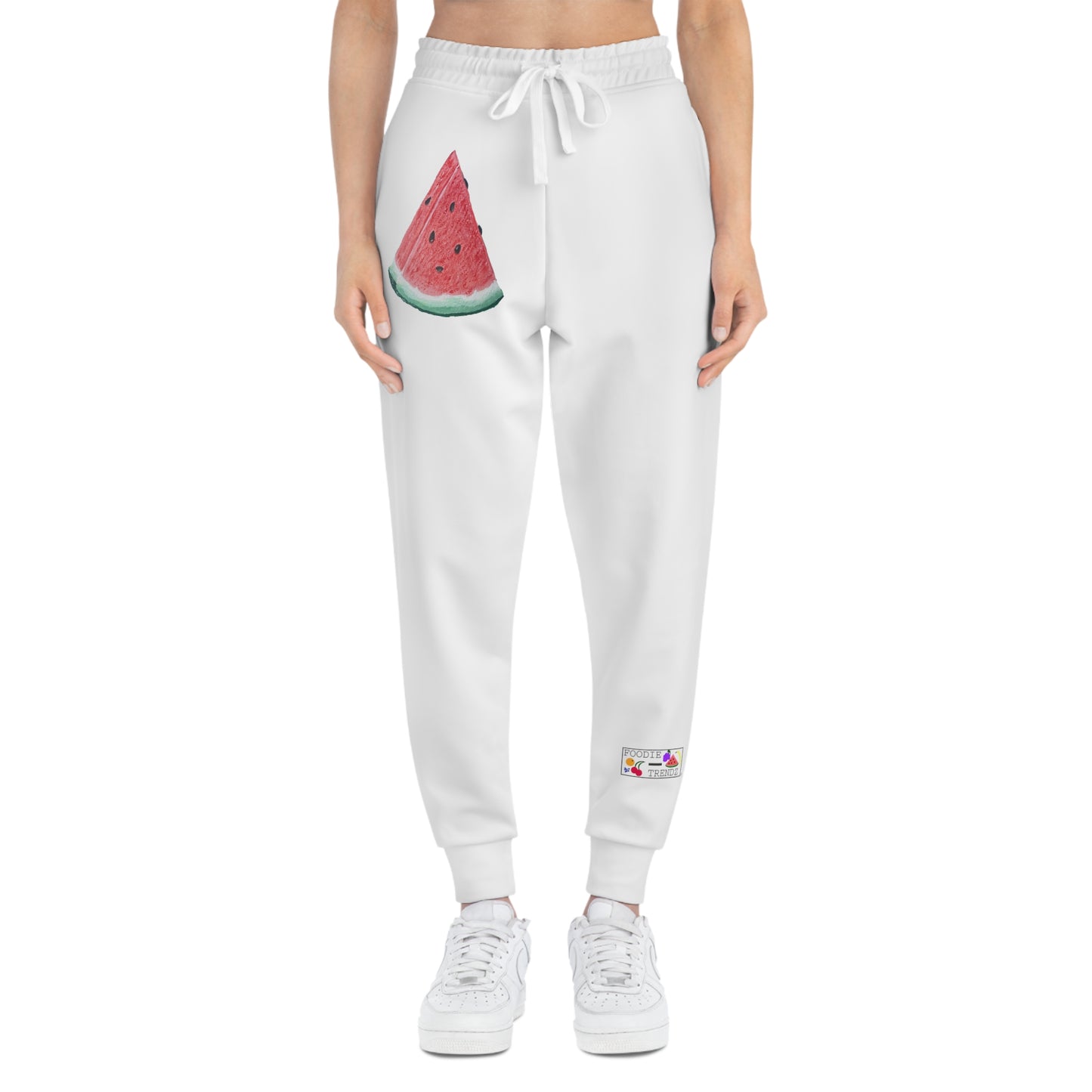 Watermelon Slice Art - Athletic Joggers - White