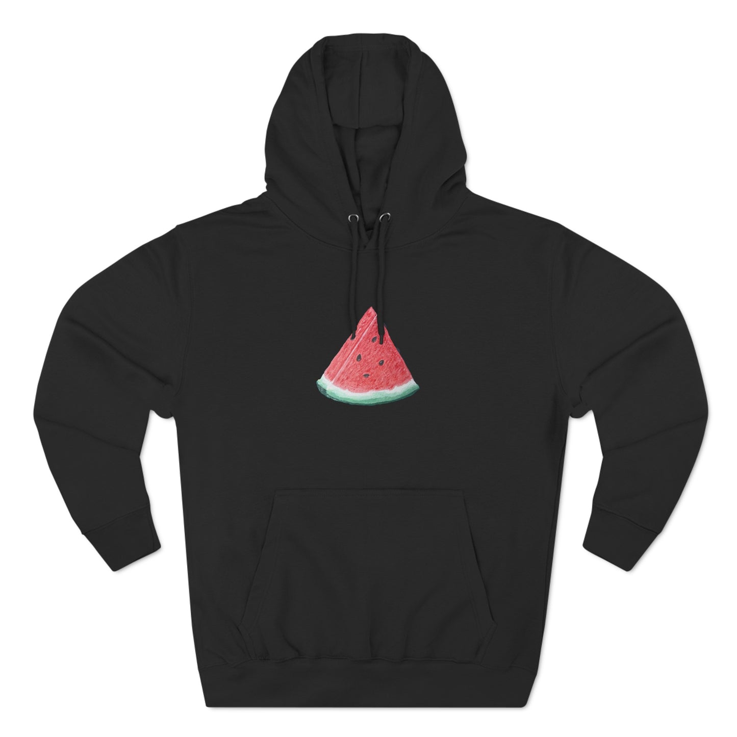 Watermelon Slice Art - Three-Panel Fleece Hoodie