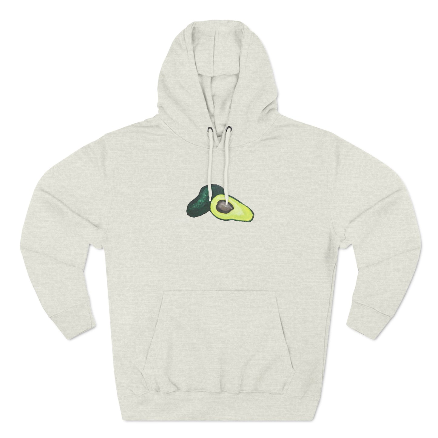 Split Avocado Art - Three-Panel Fleece Hoodie