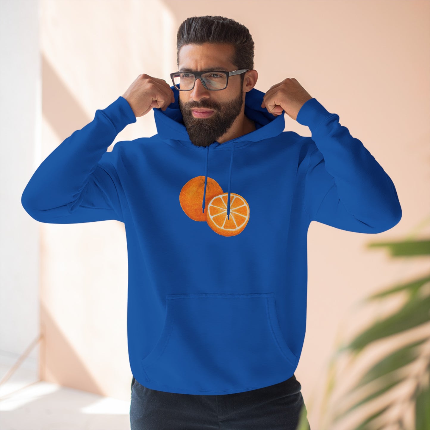 Tangy Orange Art - Three-Panel Fleece Hoodie