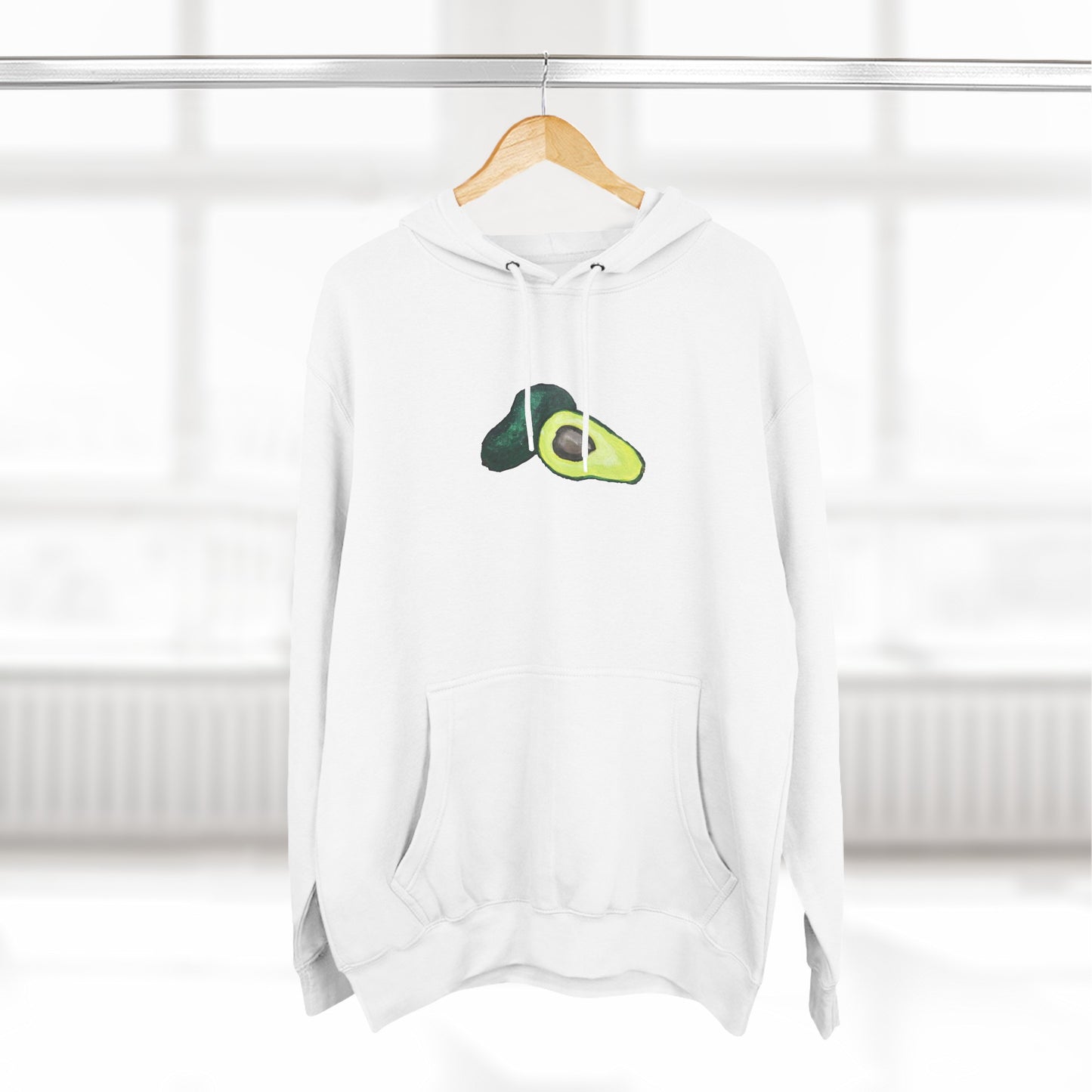 Split Avocado Art - Three-Panel Fleece Hoodie