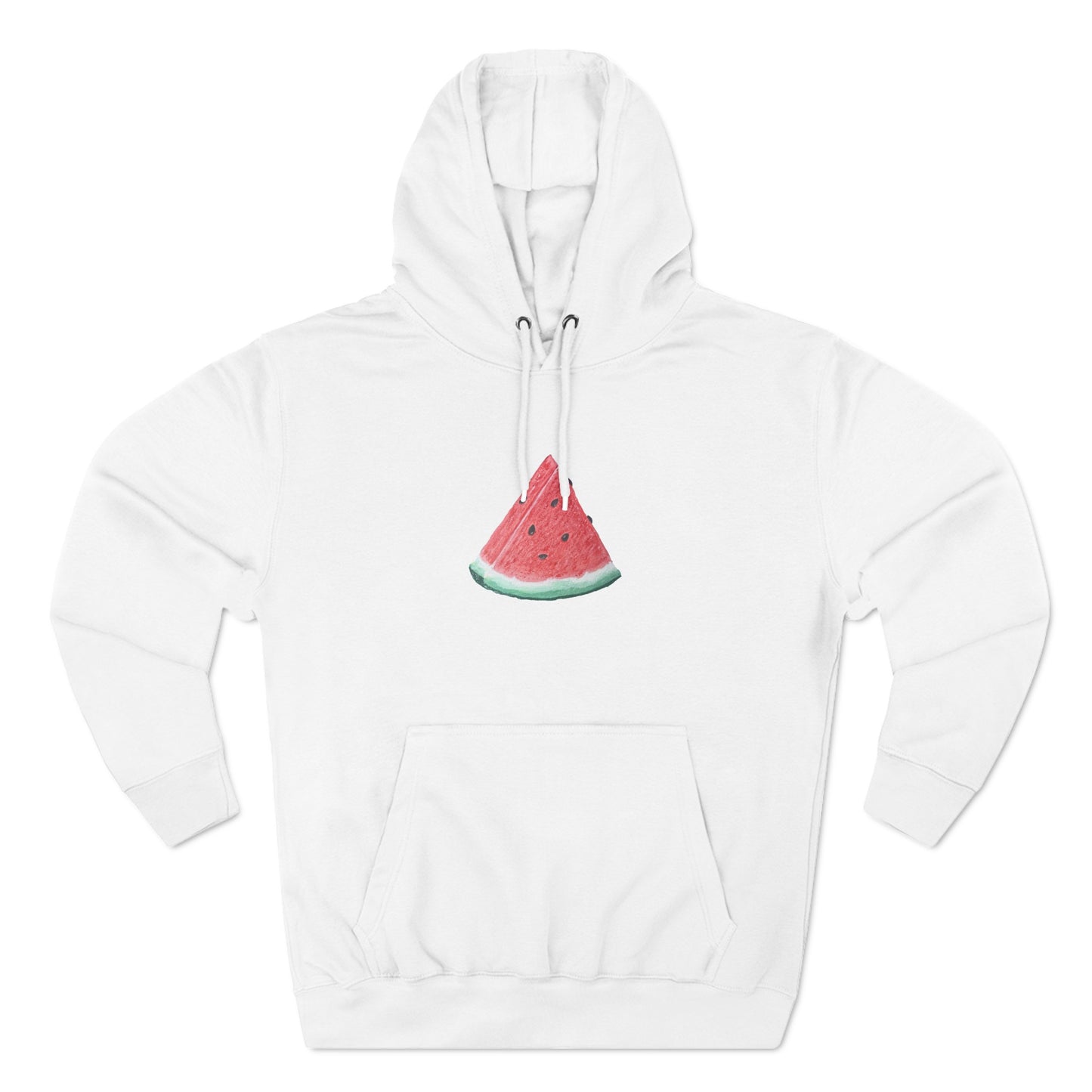 Watermelon Slice Art - Three-Panel Fleece Hoodie