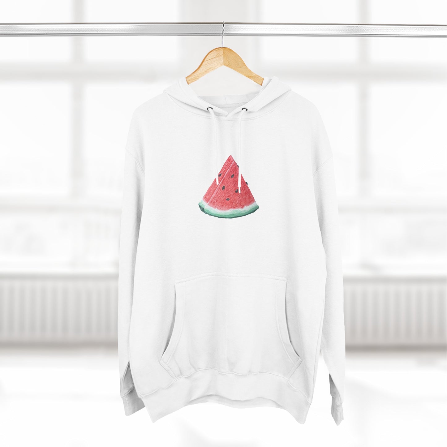 Watermelon Slice Art - Three-Panel Fleece Hoodie