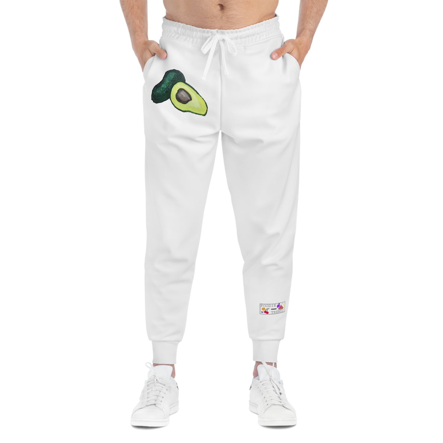 Split Avocado Art - Athletic Joggers - White