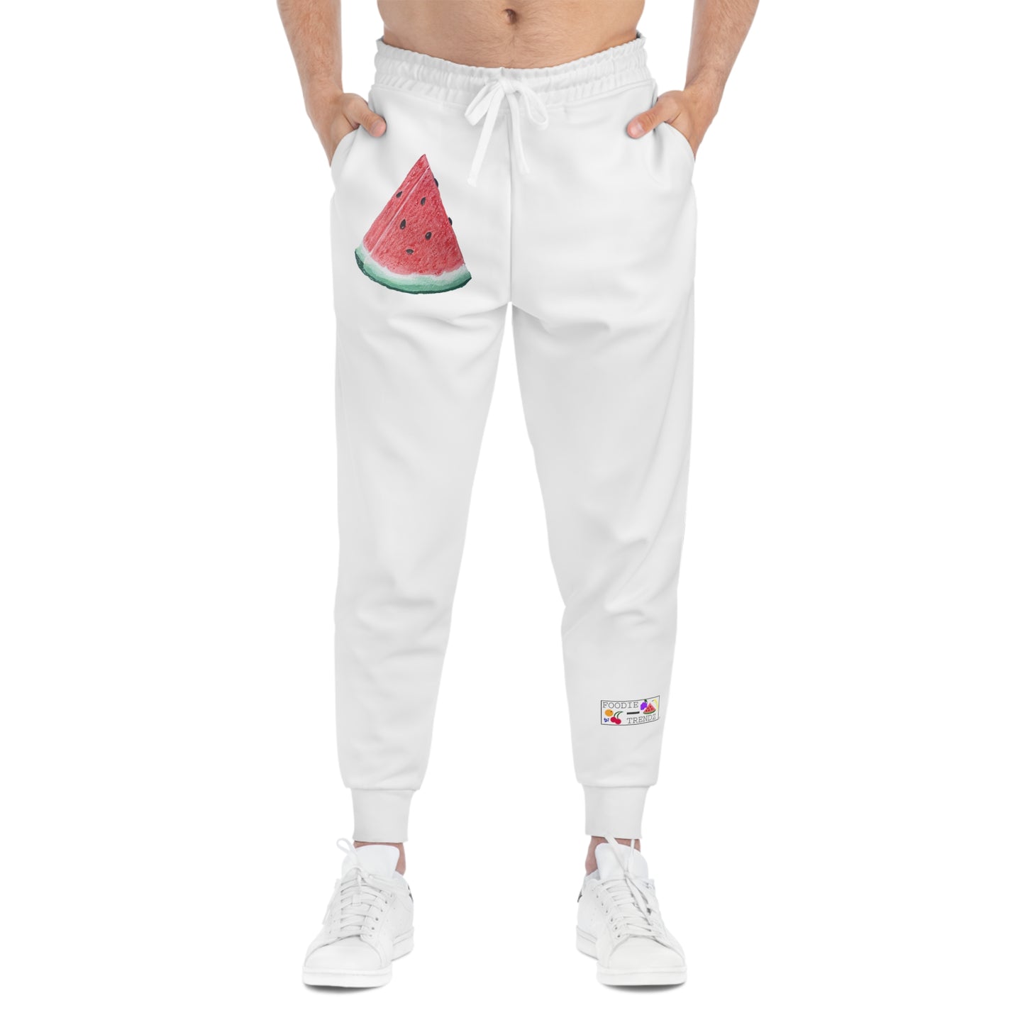 Watermelon Slice Art - Athletic Joggers - White