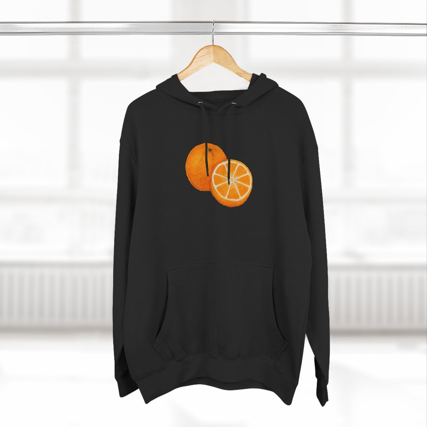 Tangy Orange Art - Three-Panel Fleece Hoodie