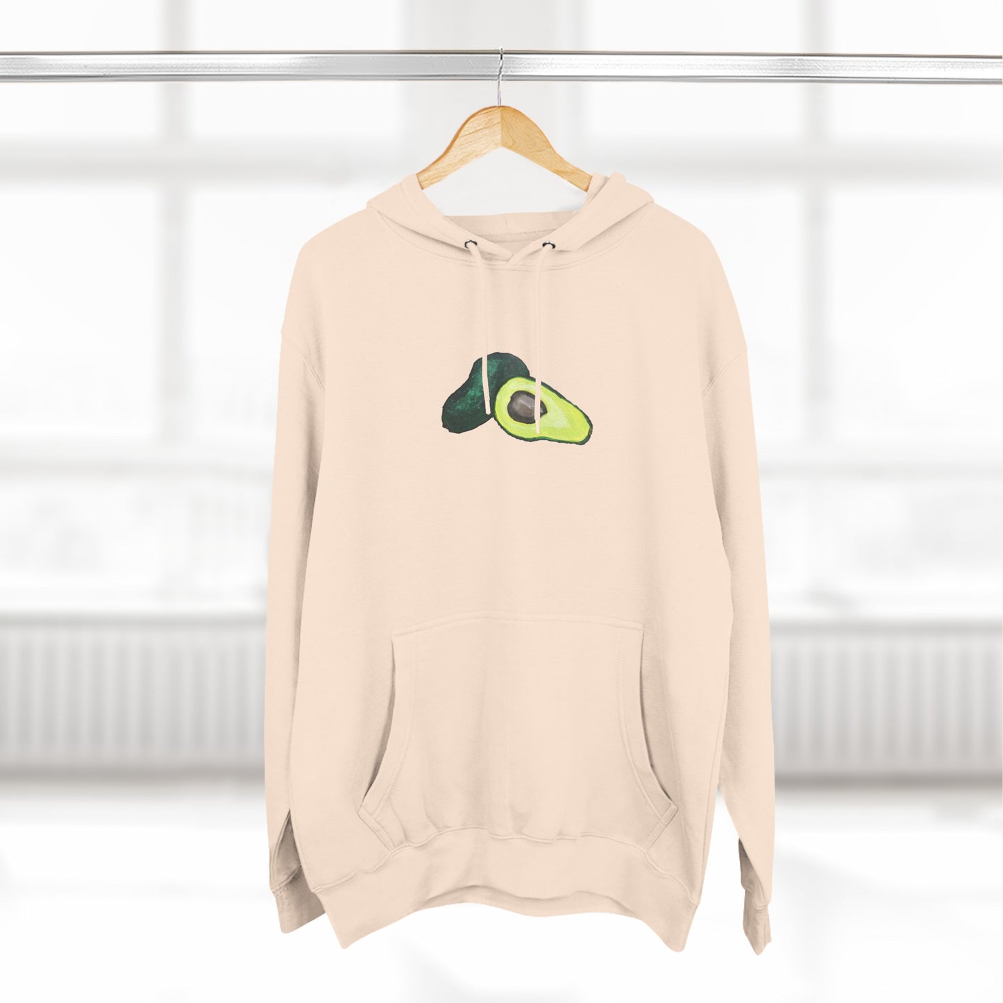 Split Avocado Art - Three-Panel Fleece Hoodie