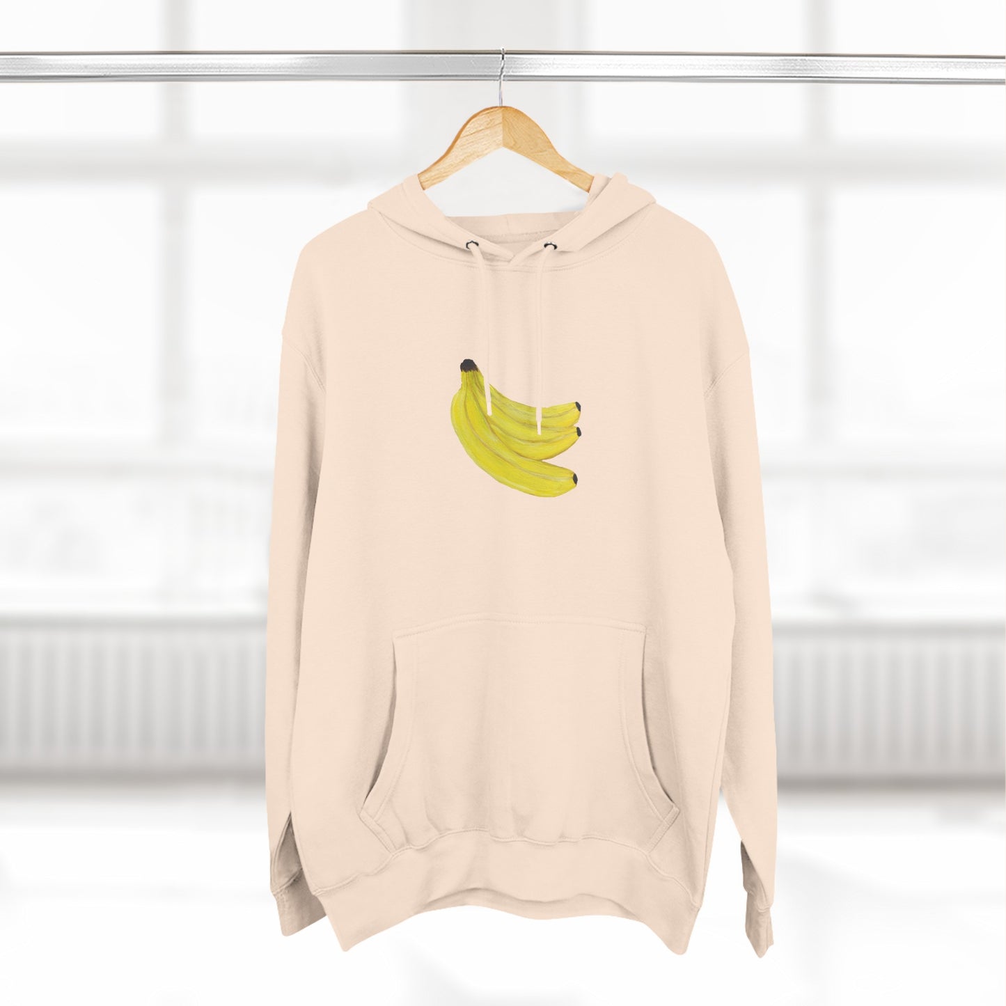 Grouped Bananas Art - Three-Panel Fleece Hoodie