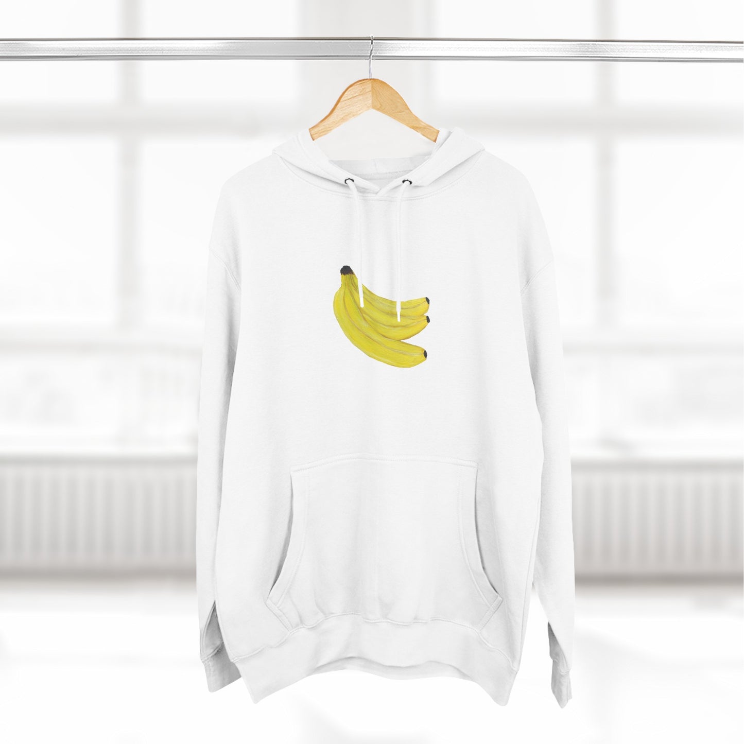 Grouped Bananas Art - Three-Panel Fleece Hoodie