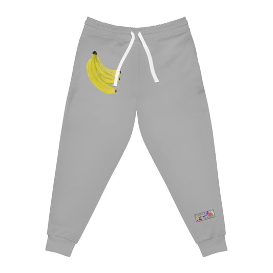 Grouped Bananas Art - Athletic Joggers - Grey