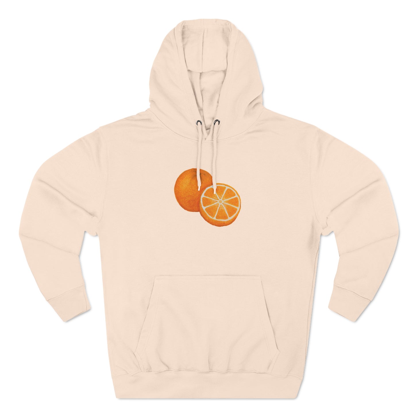 Tangy Orange Art - Three-Panel Fleece Hoodie