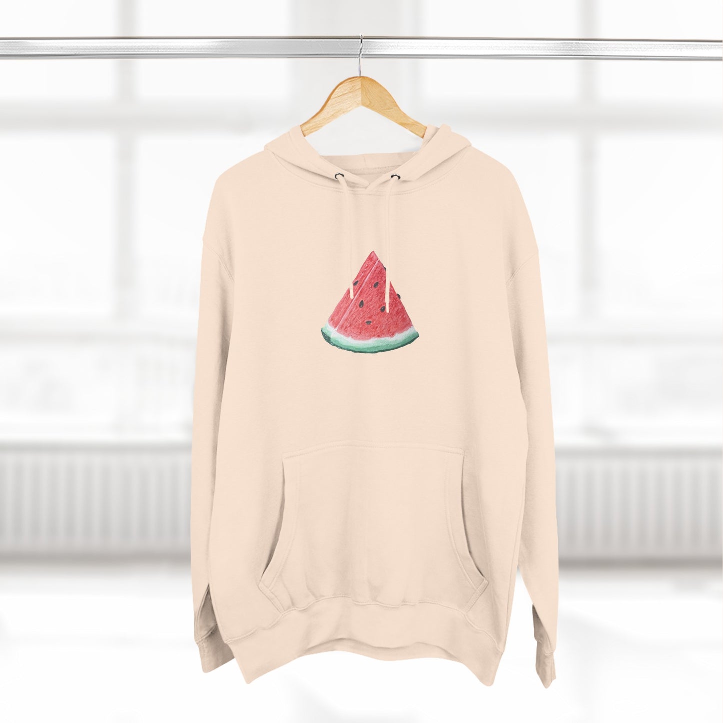 Watermelon Slice Art - Three-Panel Fleece Hoodie