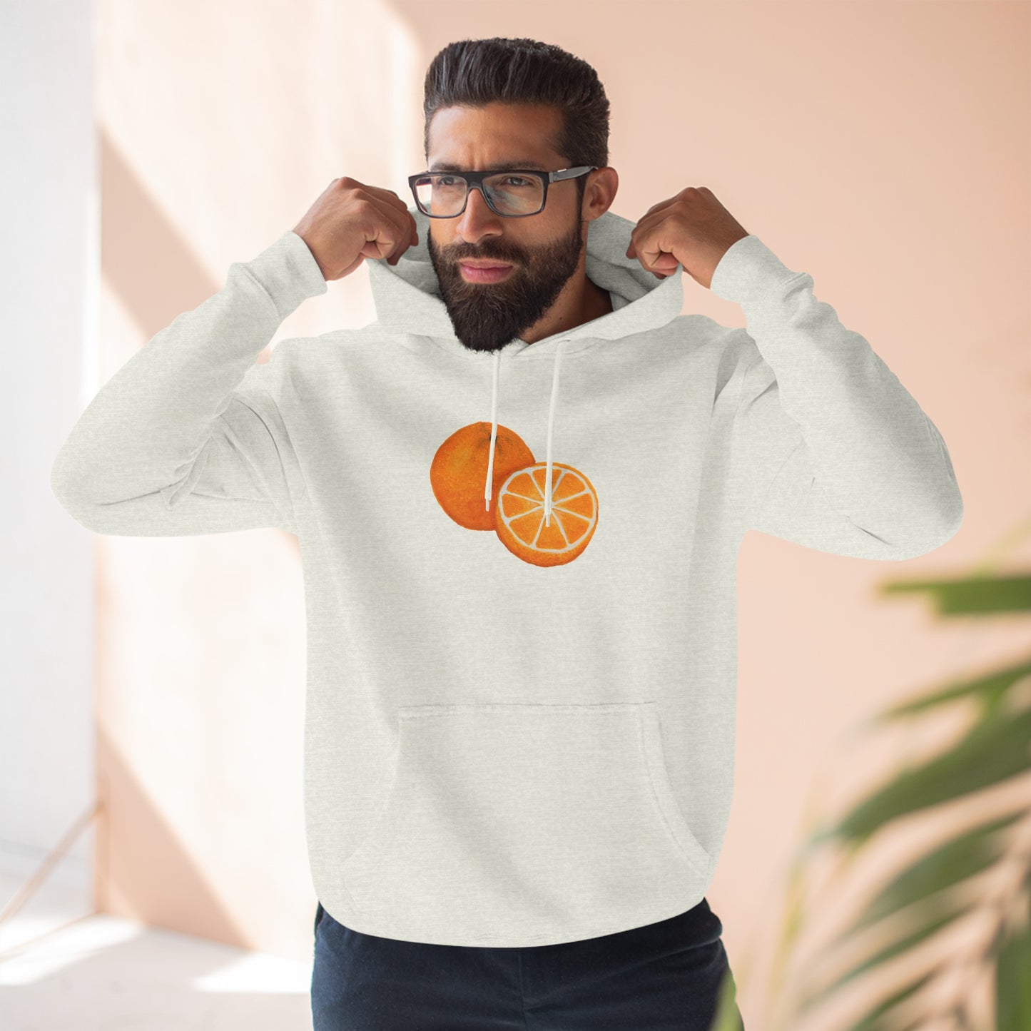 Tangy Orange Art - Three-Panel Fleece Hoodie