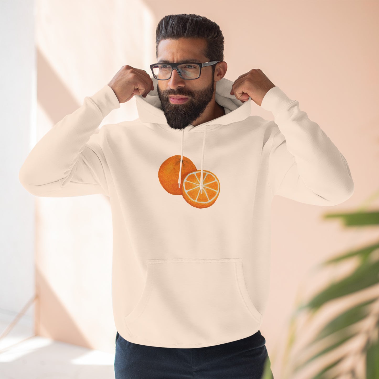 Tangy Orange Art - Three-Panel Fleece Hoodie