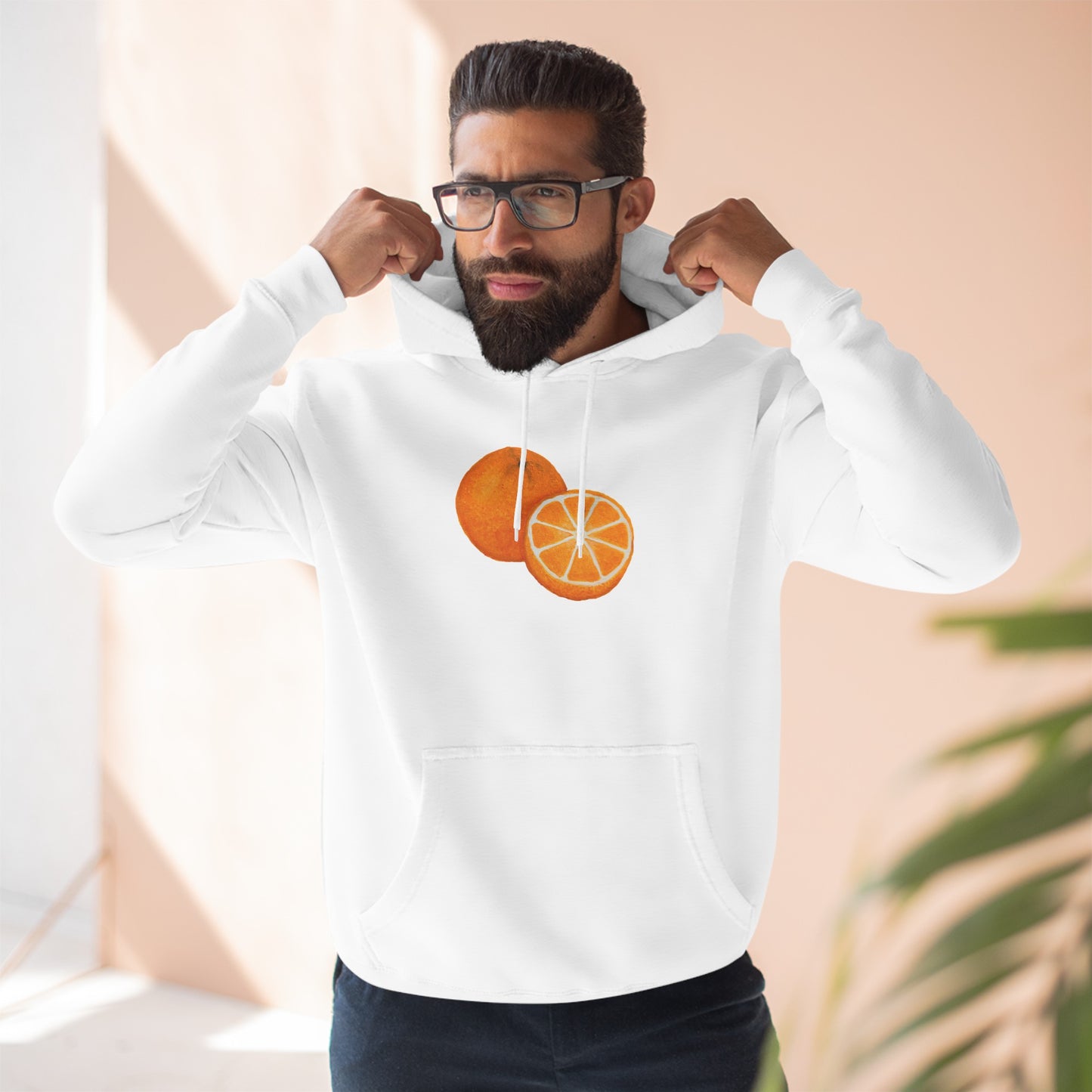 Tangy Orange Art - Three-Panel Fleece Hoodie